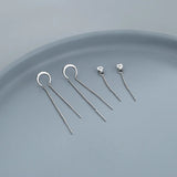 Silver Moon Crescent Arc Chain Earrings Long Tassel Ear Line Jewelry