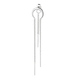 Silver Moon Crescent Arc Chain Earrings Long Tassel Ear Line Jewelry