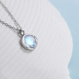 Silver Moonstone Pendant Necklaces Deer Antlers Clavicle Chain Jewelry