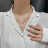 Silver Natural Mother-of-pearl Peach Heart Necklace Female