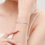Silver Serpentine Bangles with Zircon Snake Bracelets