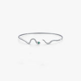 Silver Serpentine Bangles with Zircon Snake Bracelets