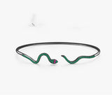 Silver Serpentine Bangles with Zircon Snake Bracelets