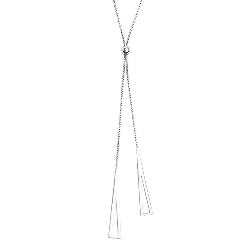 Silver Water Drop Necklace for Women Adjustable Clavicle Chain Choker
