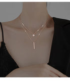 Dainty Zircon Necklace for Women Geometric Jewelry