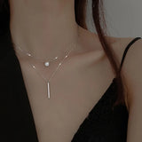 Dainty Zircon Necklace for Women Geometric Jewelry