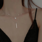 Dainty Zircon Necklace for Women Geometric Jewelry