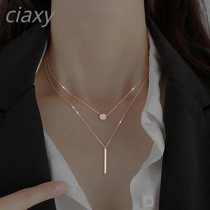 Dainty Zircon Necklace for Women Geometric Jewelry