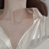 Zircon Smile Face Necklace, Geometric Chain Choker 14K Plated