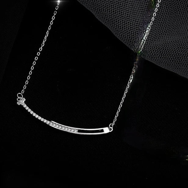 Zircon Smile Face Necklace, Geometric Chain Choker 14K Plated