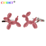 CIFIDET Animal Cufflink Red Paint Dog Balloon Shirt Cuff Link