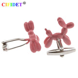 CIFIDET Animal Cufflink Red Paint Dog Balloon Shirt Cuff Link