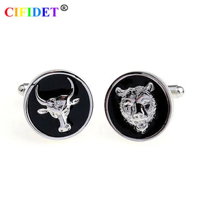 Animal Cufflink Wolf Sheep Shirt Cuff Link With Velvet Bag