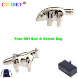 Animal Cufflink Cow Bear Set Cuff Link Present Men