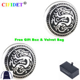Animal Cufflink Round Dragon Shirt Cuff Link with Velvet Bag