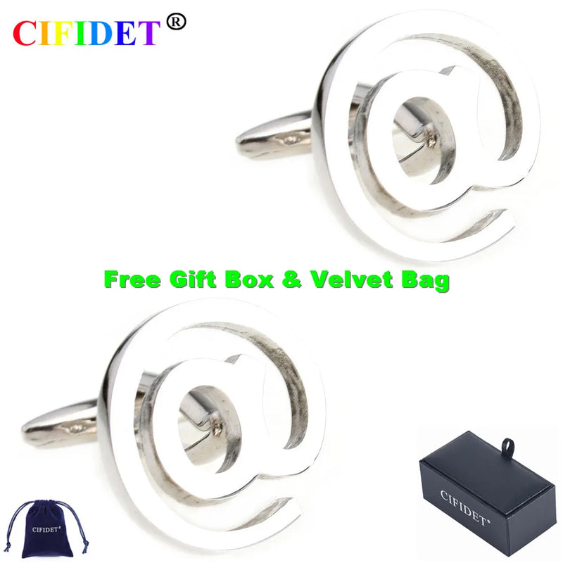 CIFIDET @ Symbol Cufflink Shirt Cuff Link With Bag