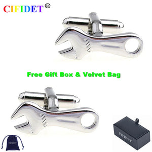 CIFIDET Cufflink Adjust Spanner Shirt Cuff Link With Velvet Bag