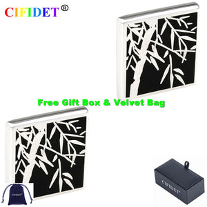 CIFIDET Cufflink Bamboo Shirt Cuff Link Gift Set