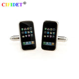CIFIDET Cufflink Phone Shirt Cuff Link with Velvet Bag and Jewelry Accessories