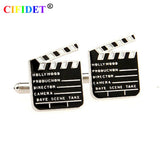 CIFIDET Clapper Board Cufflinks with Velvet Bag - Gift for Men