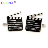 CIFIDET Clapper Board Cufflinks with Velvet Bag - Gift for Men