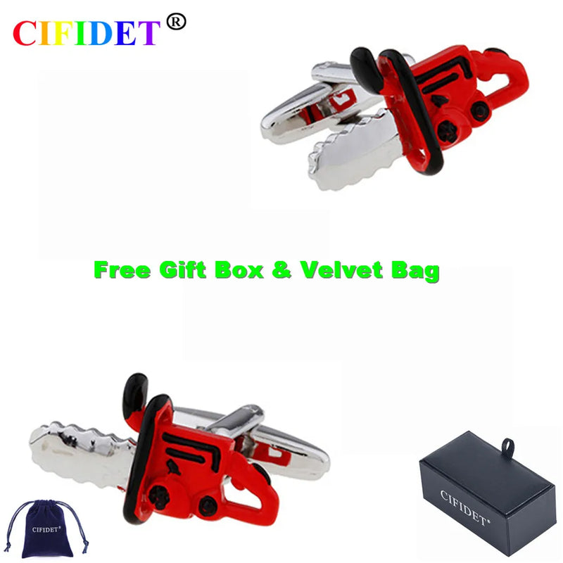 CIFIDET Electric Saw Cufflink for Men