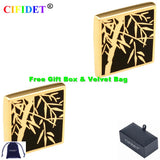 CIFIDET Golden Bamboo Cufflink Set with Bag and Box