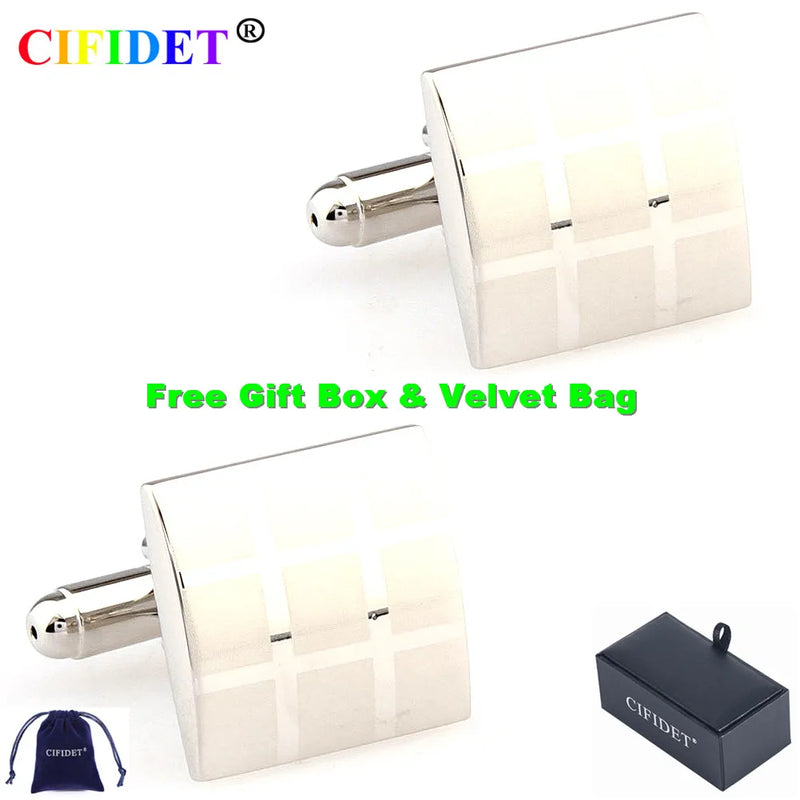 CIFIDET Cufflink Laser Engraved Shirt Cuff Link