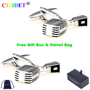 CIFIDET Cufflink Man Microphone Shirt Cuff Link