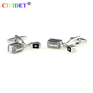 CIFIDET Cufflink Man Microphone Shirt Cuff Link