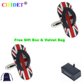 CIFIDET Flag Cufflink Slippers Shirt Cuff Link with Gift Box