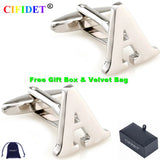 CIFIDET Classic Cufflink Letter A Alphabet Shirt Cuff Link