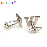 CIFIDET Classic Cufflink Letter W Alphabet Shirt Cuff Link Velvet Bag Jewelry