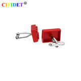 CIFIDET Red Paint Toy Bricks Cufflink with Velvet Bag