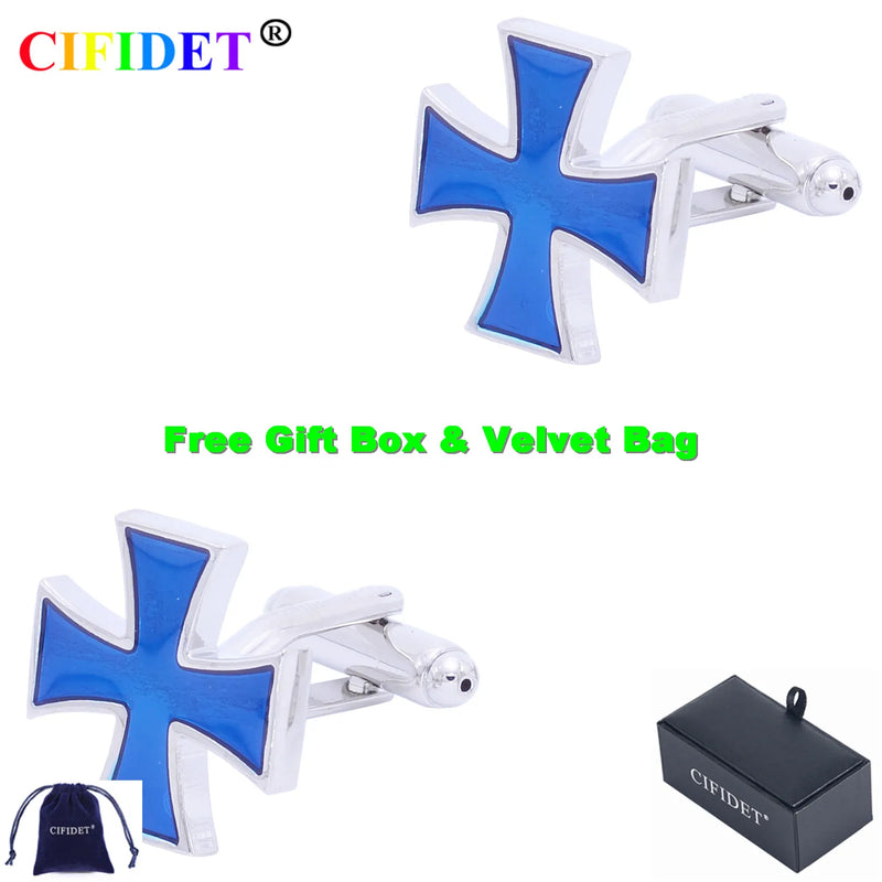 CIFIDET Enamel Cufflink Epoxy Shirt Cuff Link With Velvet Bag