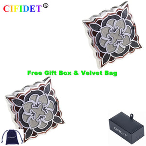 CIFIDET Enamel Cufflink Mix Colors Epoxy Shirt Cuff Link