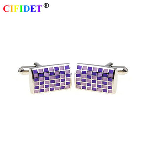 CIFIDET Enamel Cufflink Purple Epoxy Cuff Link