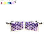 CIFIDET Enamel Cufflink Purple Epoxy Cuff Link