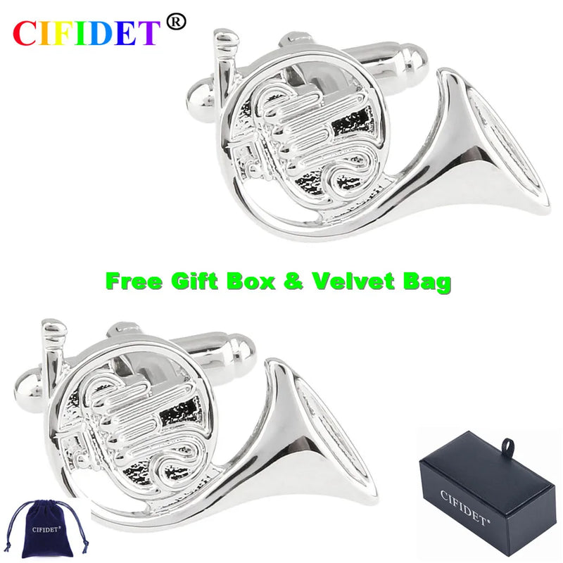 French Horn Cufflink Romantic Shirt Cuff Link