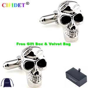 CIFIDET Skeleton Cufflink Shirt Cuff Link Funny Gift