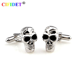 CIFIDET Skeleton Cufflink Shirt Cuff Link Funny Gift