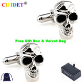 CIFIDET Skeleton Cufflink Shirt Cuff Link Funny Gift