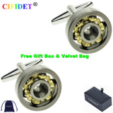 CIFIDET Mens Cufflink Axis of Rolling Cuff Link with Velvet Bag