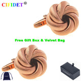 CIFIDET Mens Novelty Rose Knots Cufflink with Velvet Bag