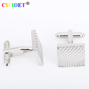 CIFIDET Men's Wave Cufflink with Velvet Bag