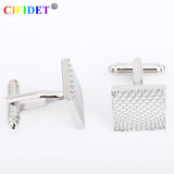 CIFIDET Men's Wave Cufflink with Velvet Bag