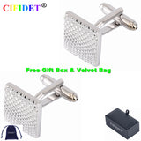 CIFIDET Men's Wave Cufflink with Velvet Bag