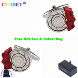 CIFIDET Red Brake Pad Cufflink for Men with Gift Box