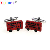 CIFIDET Red Bus Cufflink Men's Shirt Accessory