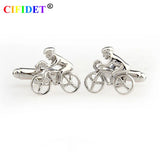 Men's Bike Riding Cufflink Set with Velvet Bag